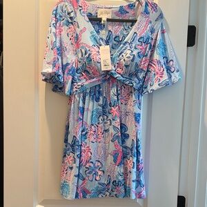Lilly Pulitzer Blue and Pink Floral Dress